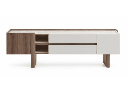 Beige Fernsehtisch TV-Sideboard Niedriger Schrank Medienmöbel Moderner Stil