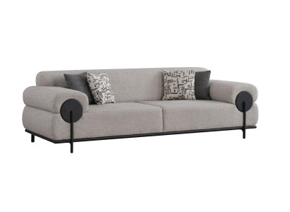 Modernes Polstersofa Textilstoff Schwarz Designelemente Wohnzimmer