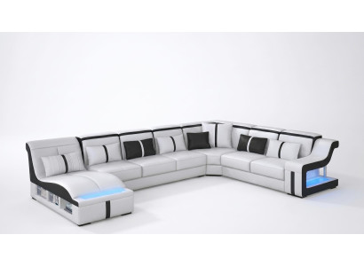 Wohnlandschaft U-Form Modern Weiß Luxuriöse Sofagarnitur Designerstil