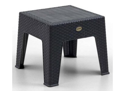 Geflochtener Couchtisch Kunststoff Schwarz  Braun Terrasse Garten
