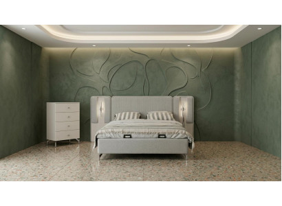 Bett Kommode Schlafzimmer Stil modern weiß bequem komfortabel
