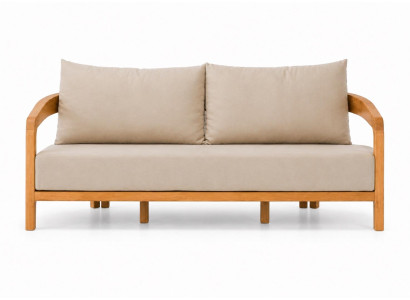 Gartensofa 3-Sitzer Modern Beige Kissen Elegant Komfort Neu