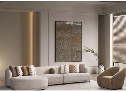 Ecksofa Sessel Beige Wohnzimmer Stil Modern praktisch komfortabel