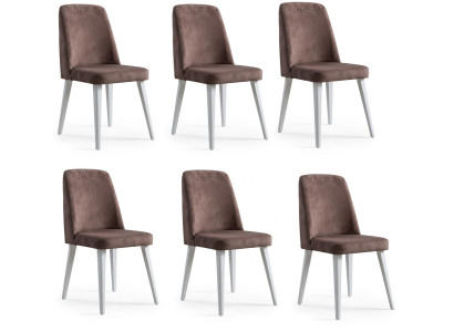 Stuhl-Set 6x Stühle Braun Bequem Modern Stilvoll Weich Klassisch