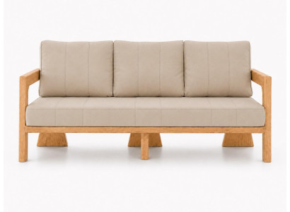 3-Sitzer Gartensofa Modern Beige Kissen Elegant Stilvoll Komfort Neu