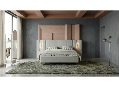 Bett Spiegel Schlafzimmer Stil modern grau bequem komfortabel