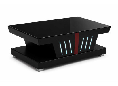 Moderner Couchtisch in Schwarz mit LED-Beleuchtung für stilvolle Wohnzimmer