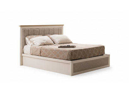 Elegantes Stauraumbett Creme Bettkasten Polsterbett Klassisch Bett