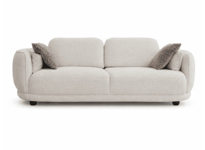 Weiß-Beiger 3-Sitzer Stilvolle Wohnzimmer Polstercouch Möbel