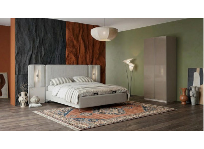 Bett Schrank Schlafzimmer Stil modern weiß bequem komfortabel