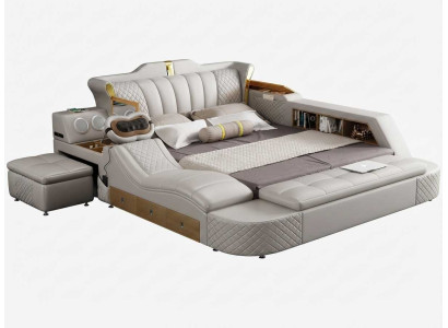 Multifunktionsbett Stilvolles Polsterbett mit Bettkasten und USB Anschluss