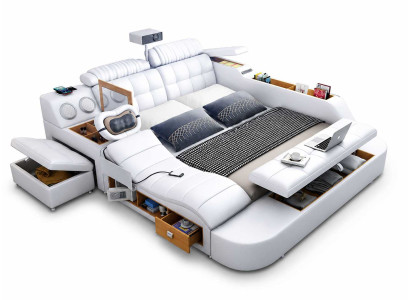 Designer Komfortbett mit Relaxfunktion Stauraum und USB Ladeanschluss