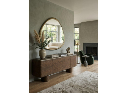 Esszimmer-Set braunem Modern Elegant Spiegel Minimalismus