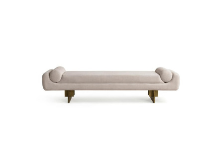 Bettbank Sitzbank Modern Beige Edel Luxus Design Schlafzimmer Polster