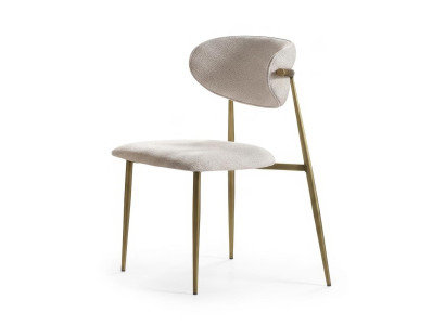 Stuhl Esszimmerstuhl Modern Beige Gold Edel Luxus Polster Design Stil