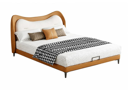 Braunes Kinderbett Leder modern Jugendbett hochwertige Kindermöbel