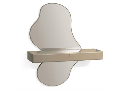 Spiegel modern asymmetrisch Wohnzimmer Metallrahmen Gold