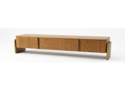 TV-Lowboard braun Armlehnen Holz modern elegant Wohnzimmer