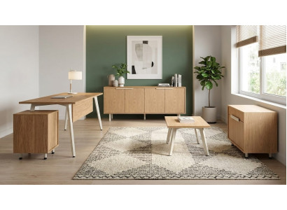 Büro Set Schreibtisch Sideboard 2 Kommoden Couchtisch Modern Möbel