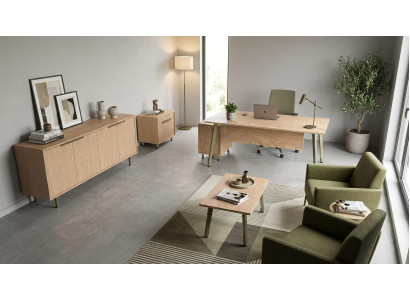 Modernes Büromöbel Set Designer Schreibtisch Sideboard 2x Kommoden