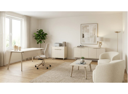 Büroeinrichtung Designer Chefschreibtisch Sideboard Kommode Set
