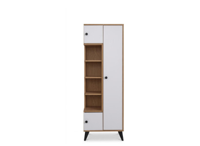 Weißes Bücherregal aus Holz Schrank mit Regalböden Designermöbel Wohnzimmer