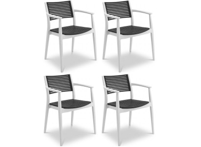 Kunststoff Stuhl Modern Geripptem Sitz Rückenlehne Farbpalette