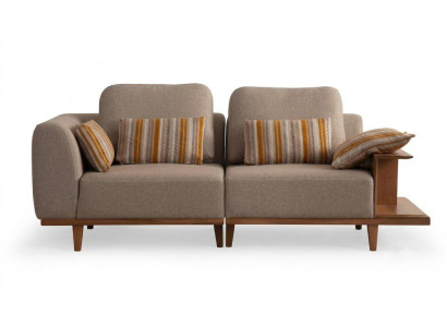 Sofa Moderner Wohnzimmer Armlehnen Beige Stoffbezug Komfort