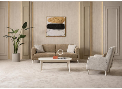 Sofa set Wohnzimmer Eleganter Minimalismus Modern Stoff