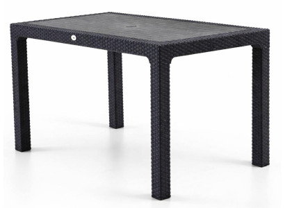 Rattan Tisch Stilvoller Gartentisch Schwarz Braun Anthrazit Cappuccino
