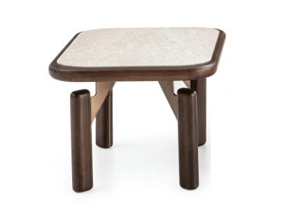 Kaffeetisch Moderner Stil Beige Braun Travertin Elegant Hochwertig
