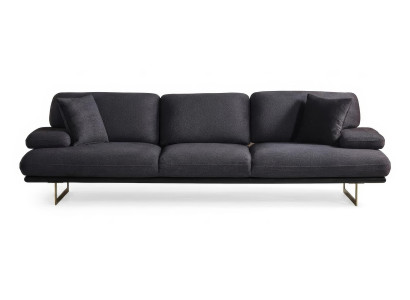 Sofa 3 Sitzer Modern Schwarz Edel Luxus Design Wohnzimmer Polstersofa