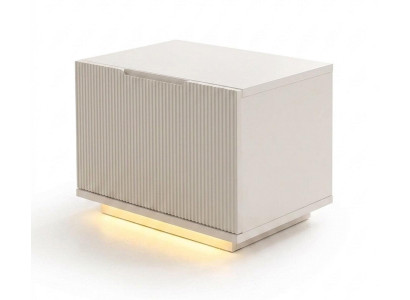 Nachttisch Schlafzimmer Beige Moderner Integrierte LED-Beleuchtung