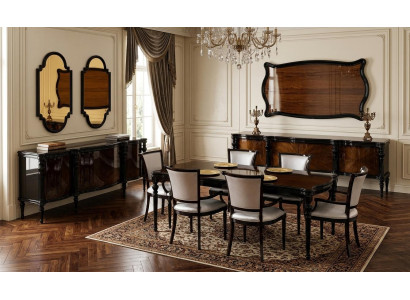 Esszimmer set Esstisch 6x Stühle Wohnwand Sideboard Braun