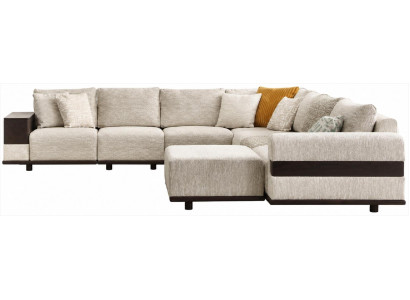 Ecksofa L-Form Beige Modern Stoff Wohnlandschaft Polstersofa