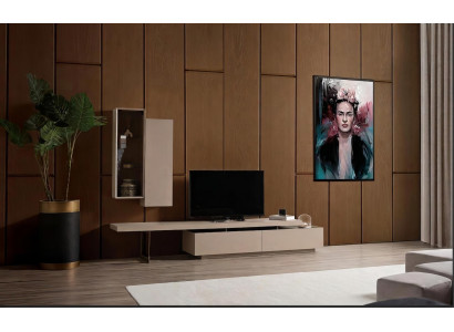 TV Lowboard Set Wandvitrine Modern Beige Edel Luxus Wohnwand TV Board