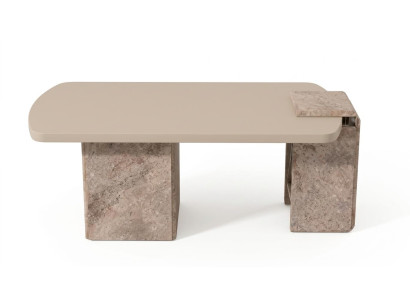 Beiger Couchtisch aus Holz rechteckig modern Designer-Couchtisch Wohnzimmer