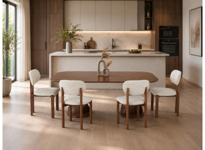 Esszimmer Set Esstisch 4х Stühle Modern Braun Edel Elegant Vielseitig
