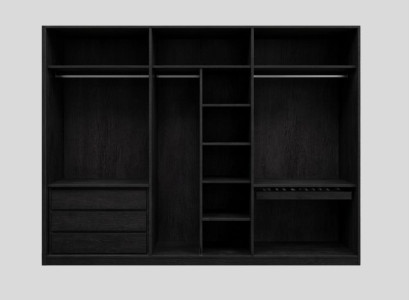 Möbel Kleiderschrank Schrank Modern Schwarz Luxus Drehtürenschrank