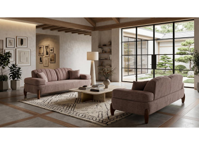 Beiges Wohnzimmer-Set Sofas weiche Stoffsofas moderner Stil