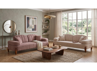 Braun-beiges Wohnzimmer-Set Sofas Stoffsofas Designermöbel