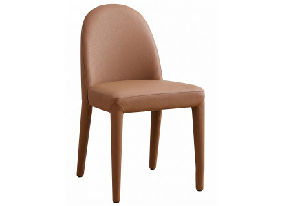 Designer Skandi Esszimmerstuhl Braun Kunstleder Ganzbezogener Sitz