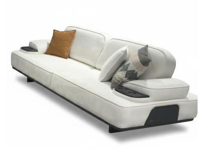 Sofa 3 Sitzer Weiß Modern Elegantes Polstersofa Couch Dreisitzer