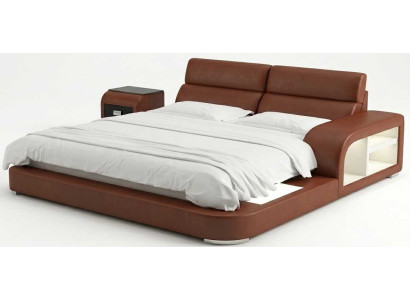 Designer Polsterbett mit LED Beleuchtung und Premium Schlafzimmer Set