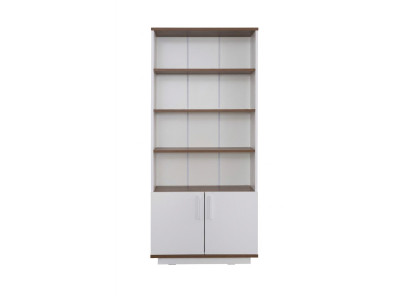 Weißes stilvolles Bücherregal niedriges Regal Holzregal modern Wohnzimmermöbel