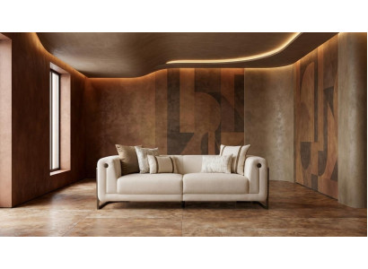 Elegantes 3 Sitzer Sofa Beige Komfort Design