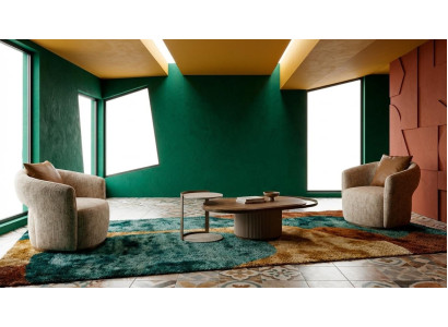 Stilvolles Sessel Set Beige mit Couchtisch Wohnzimmer