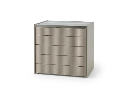 Kommode Modern Beige Glas Schubladenkommode Anrichte Sideboard