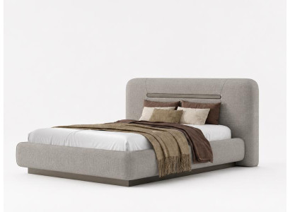 Bett Schlafzimmer Doppelbett moderner Stil weiches grau