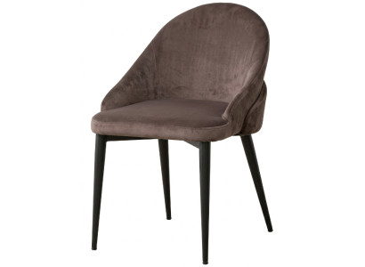 Mondäner Esszimmerstuhl Braun Textil Polsterstuhl Komfortabler Edler